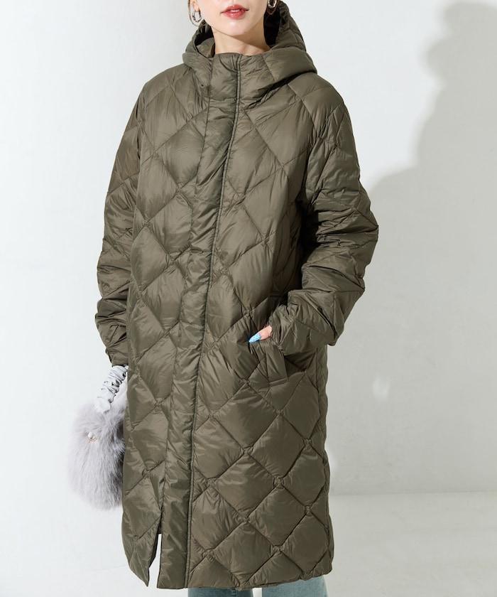城市可收納連帽長款羽絨服