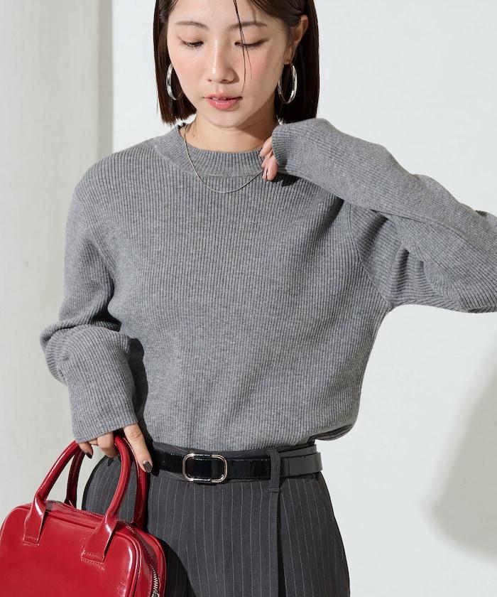 吸溼發熱羅紋圓領針織套頭衫