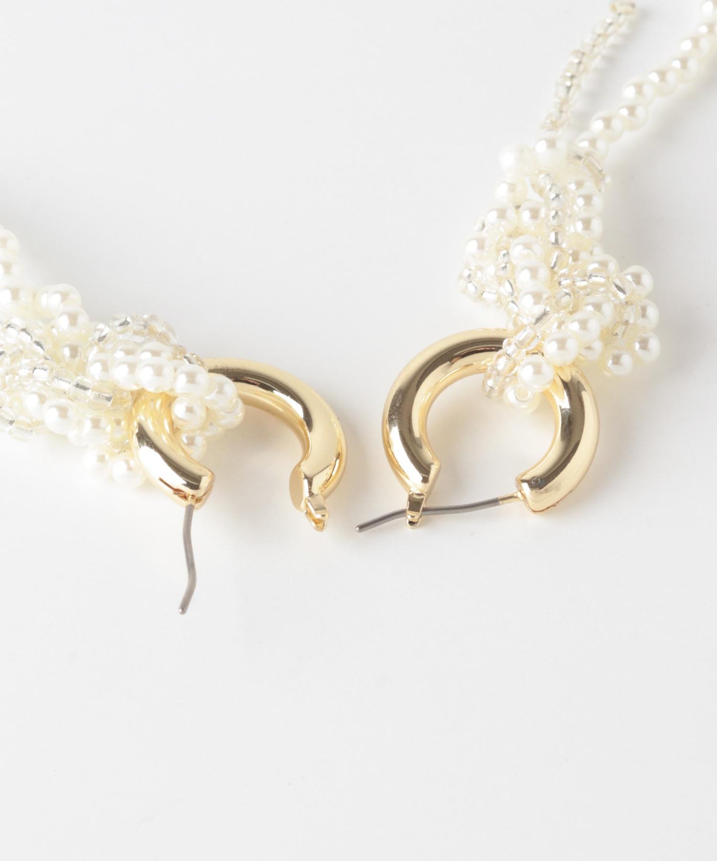 珍珠結2WAY圈形耳環