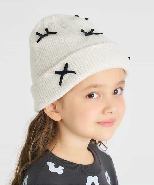 蝴蝶結針織帽
