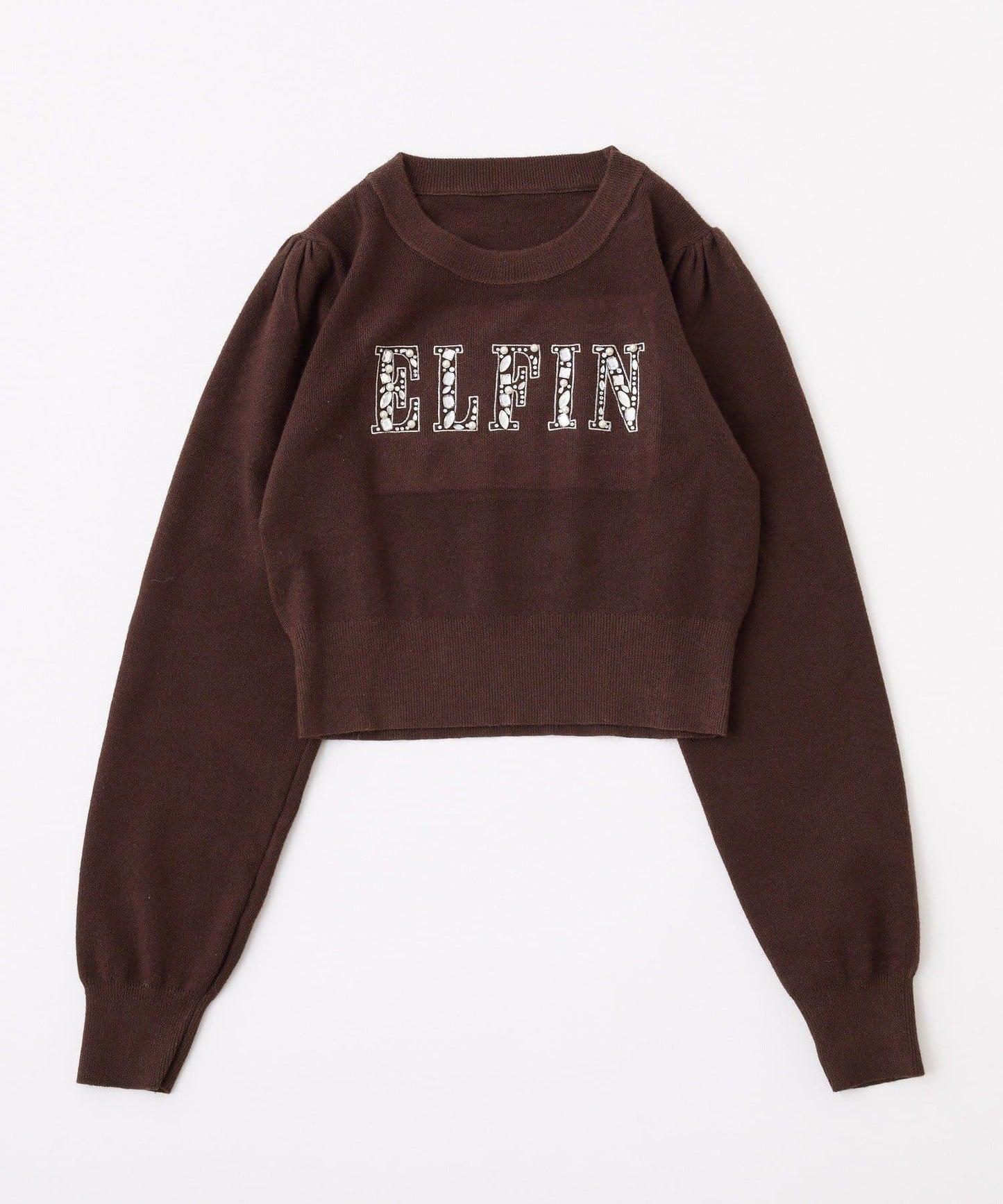 亮片裝飾徽標針織衫