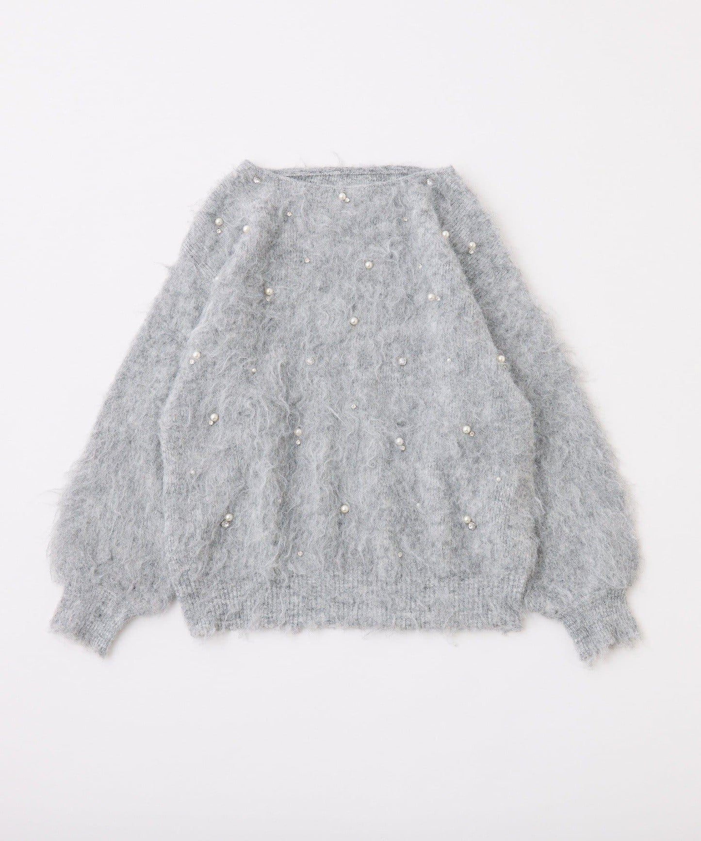 珠飾長毛針織衫