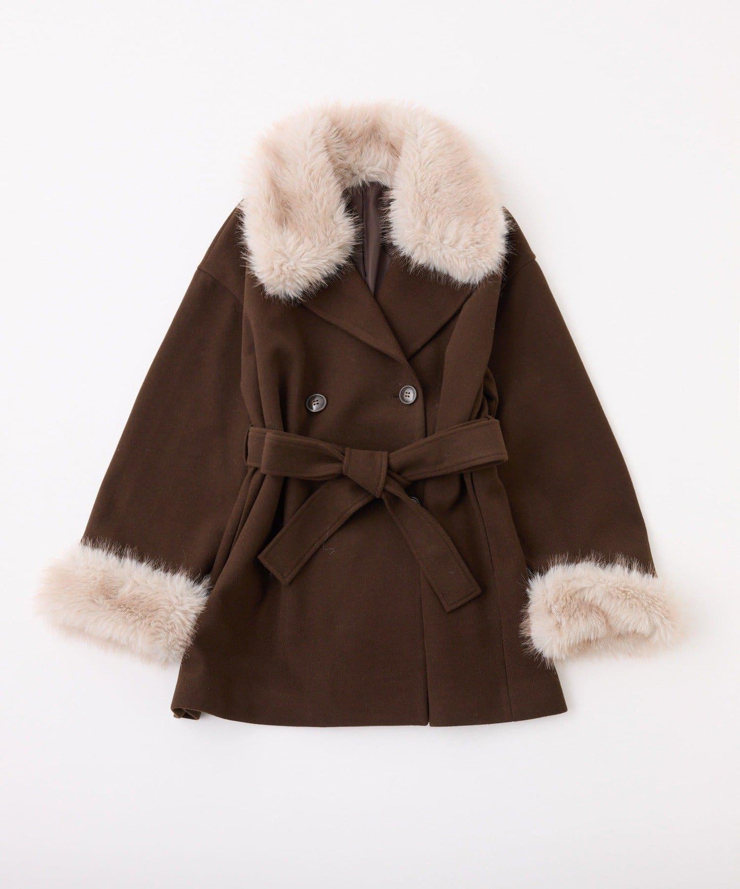 3WAY領袖毛絨中長大衣