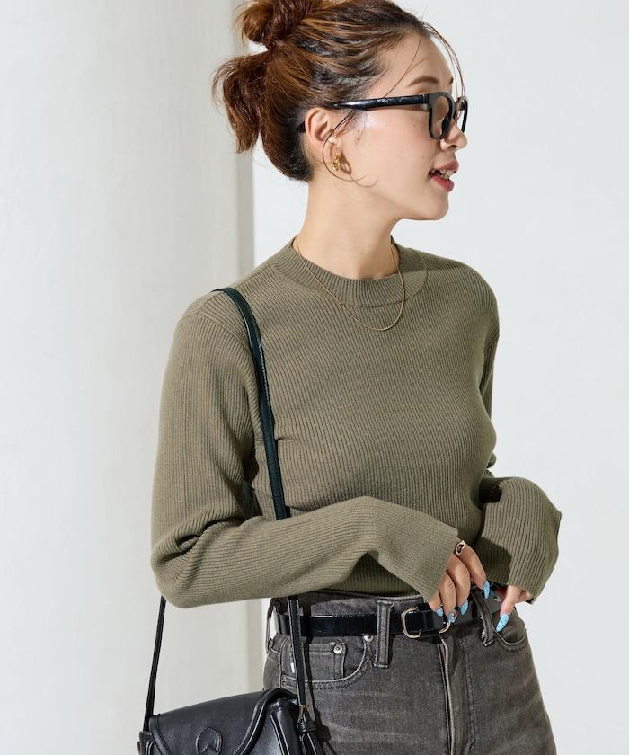 吸溼發熱羅紋圓領針織套頭衫