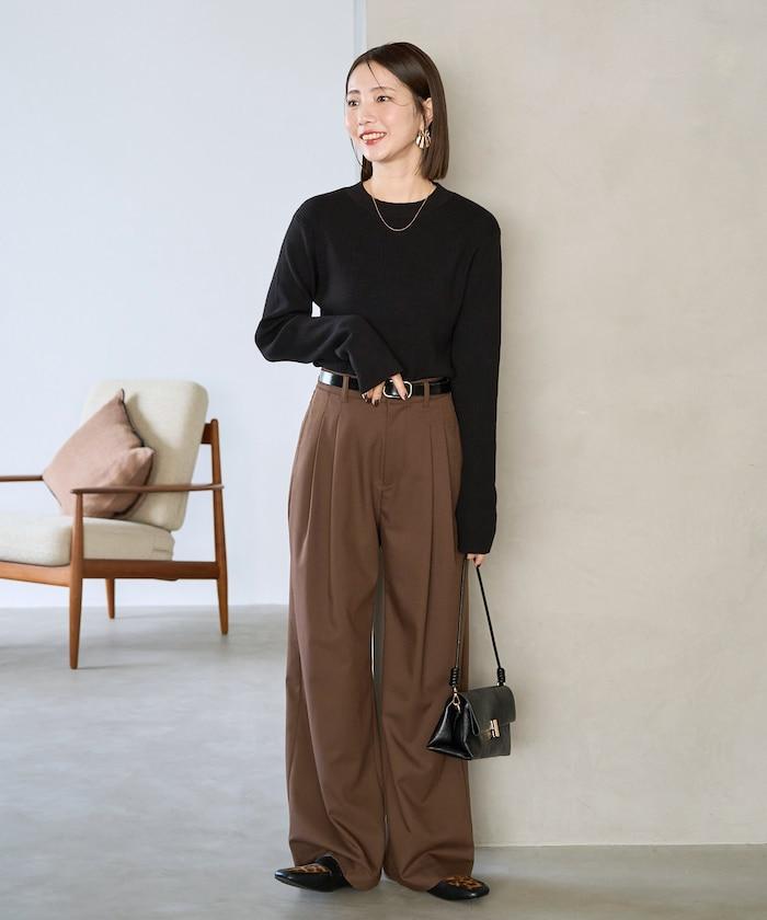 吸溼發熱羅紋圓領針織套頭衫