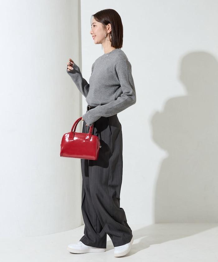 吸溼發熱羅紋圓領針織套頭衫