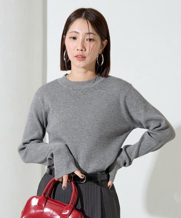 吸溼發熱羅紋圓領針織套頭衫