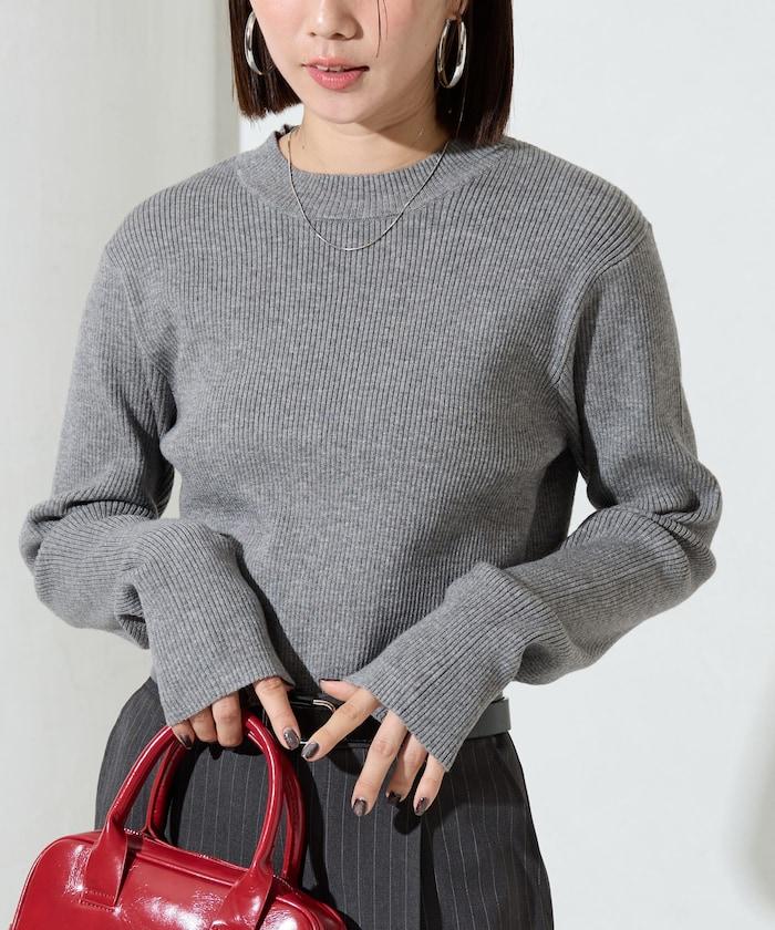 吸溼發熱羅紋圓領針織套頭衫