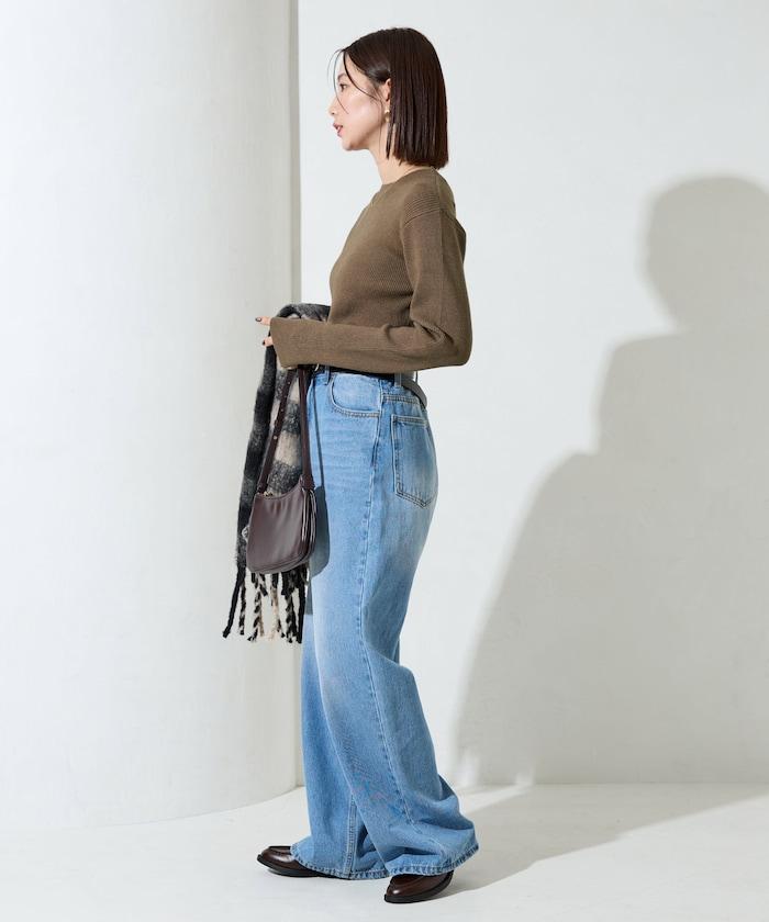 吸溼發熱羅紋圓領針織套頭衫