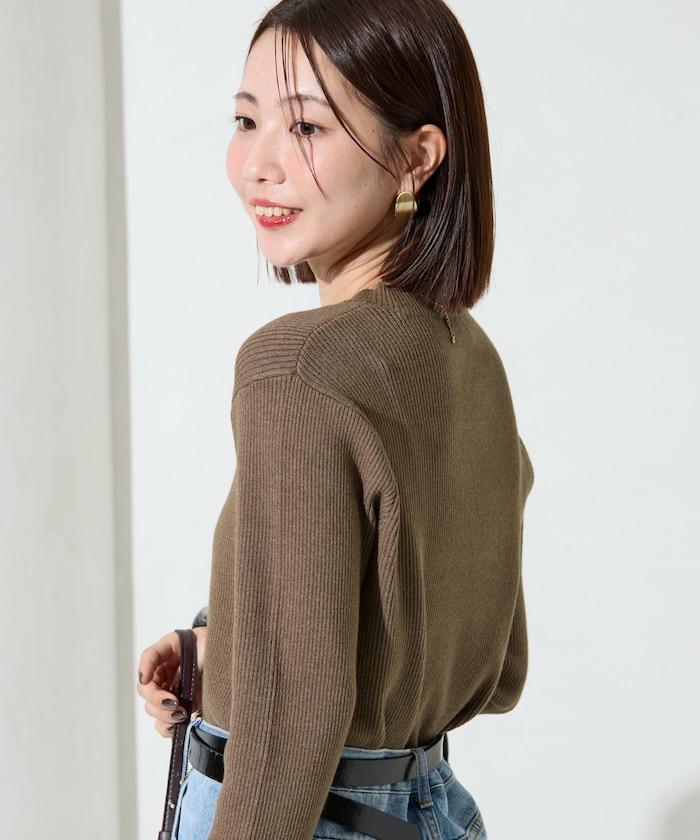 吸溼發熱羅紋圓領針織套頭衫