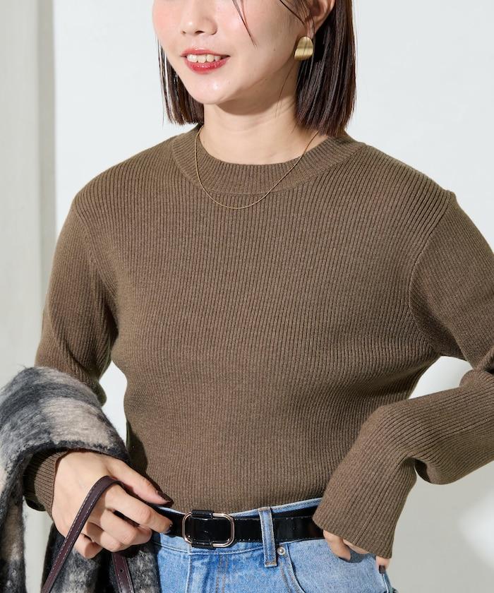 吸溼發熱羅紋圓領針織套頭衫