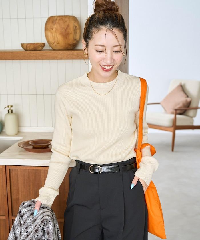 吸溼發熱羅紋圓領針織套頭衫