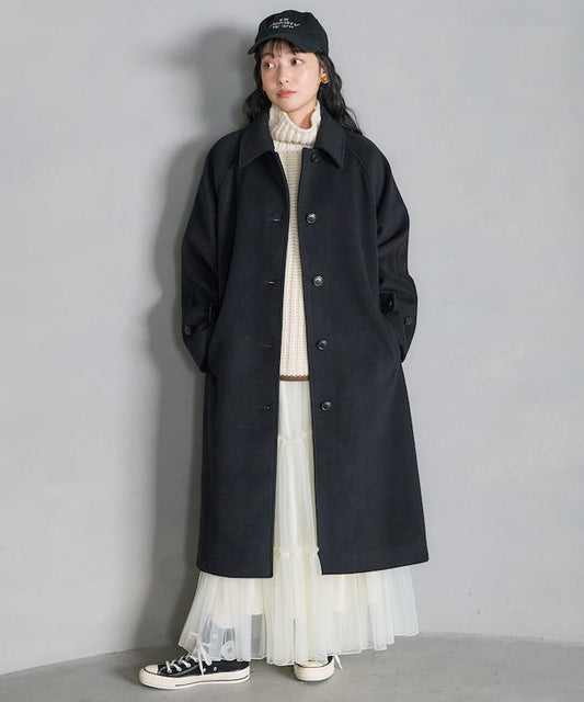 <有小個子尺碼>羊毛長款大衣