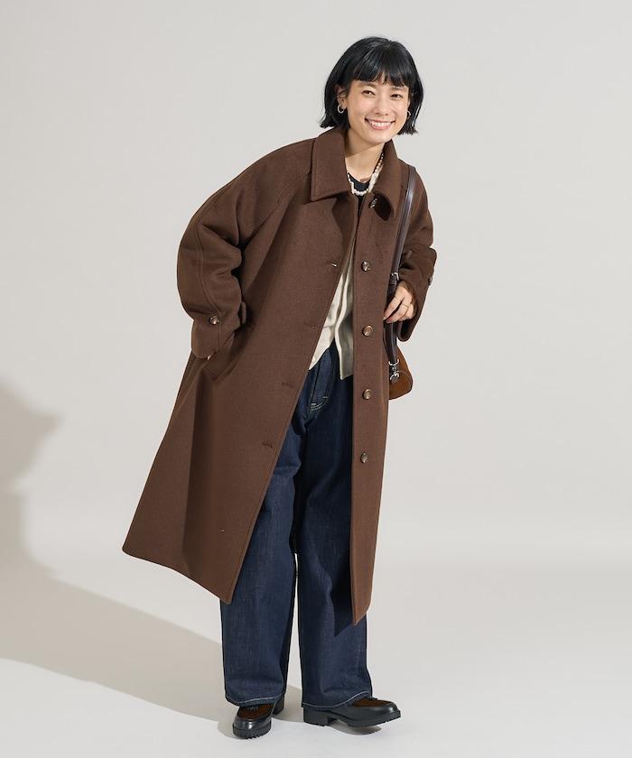 <有小個子尺碼>羊毛長款大衣