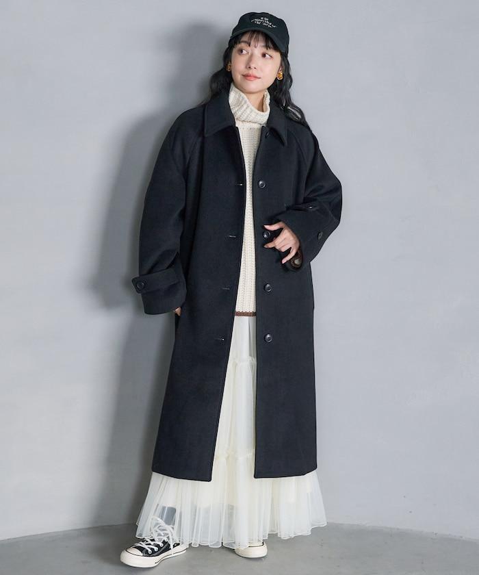 <有小個子尺碼>羊毛長款大衣