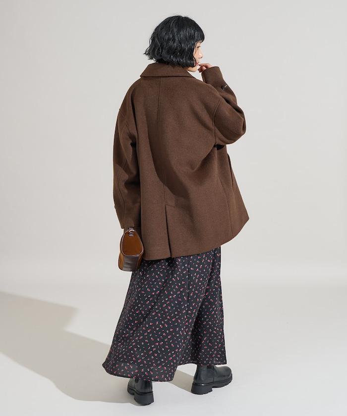 海狸毛中長款大衣/夾克大衣