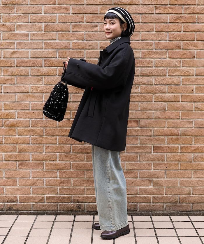 海狸毛中長款大衣/夾克大衣