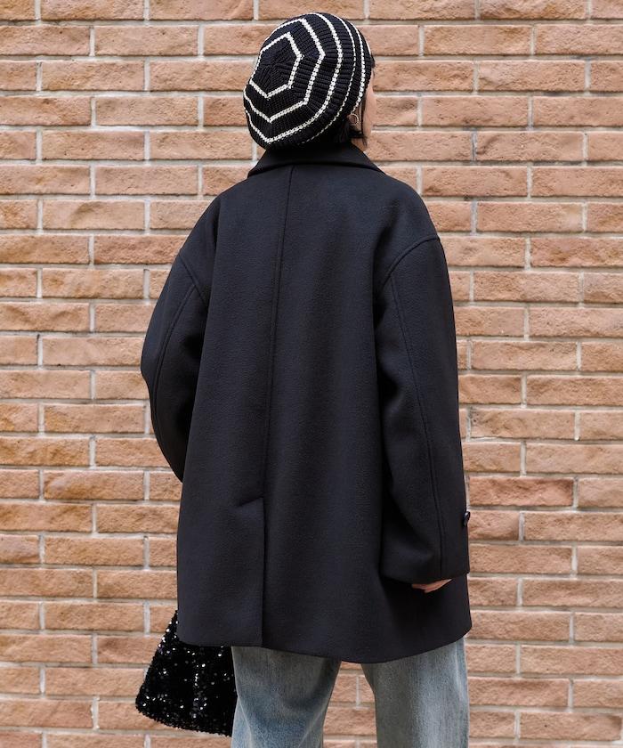 海狸毛中長款大衣/夾克大衣