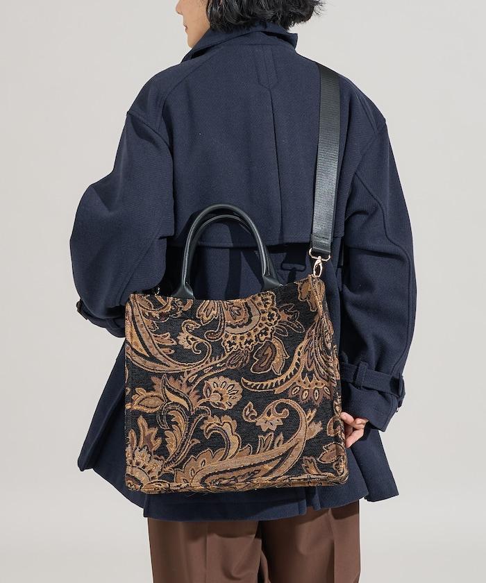 2WAY佩斯利提花托特包