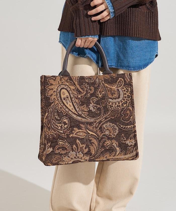 2WAY佩斯利提花托特包