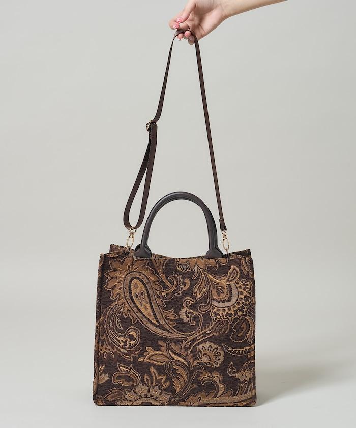 2WAY佩斯利提花托特包