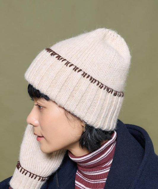 拼色毛毯縫線針織帽