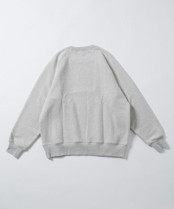 COMFORT HEATHER 復古風格內刷毛插肩圓領衛衣