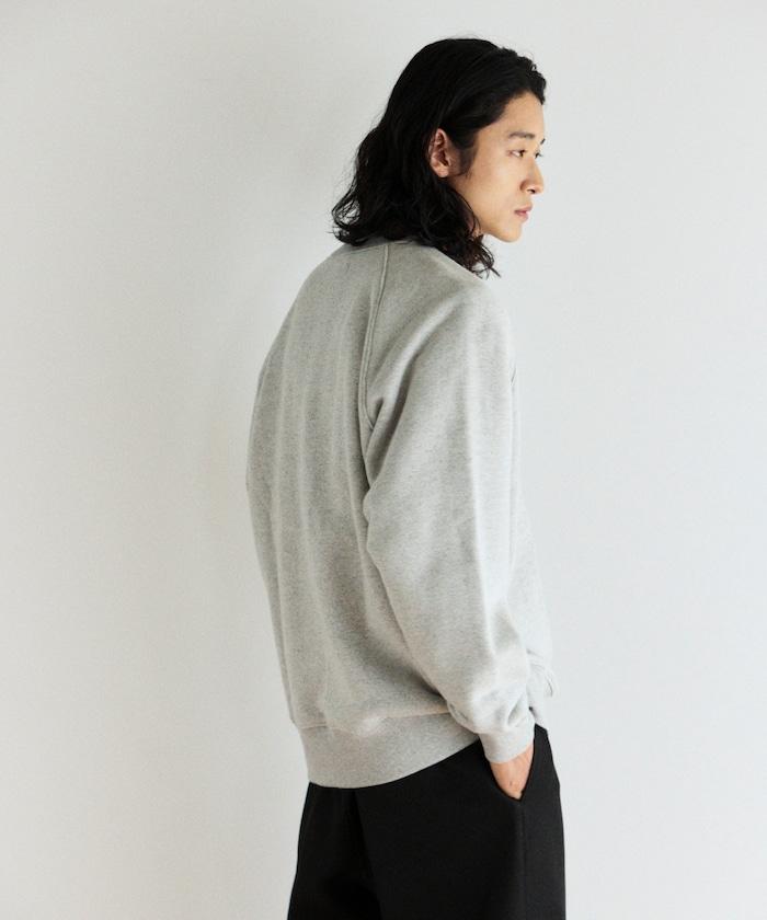 COMFORT HEATHER 復古風格內刷毛插肩圓領衛衣