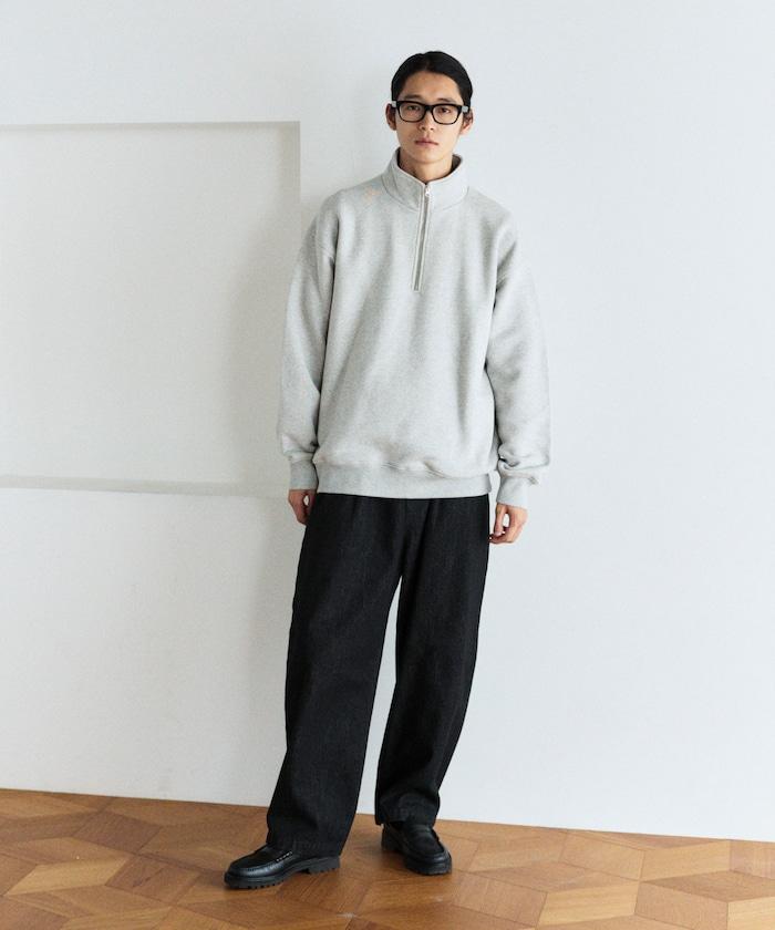 COMFORT HEATHER 復古風格加絨半拉鍊衛衣