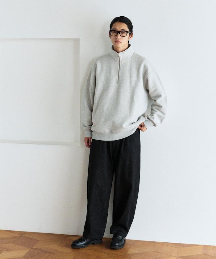 COMFORT HEATHER 復古風格加絨半拉鍊衛衣