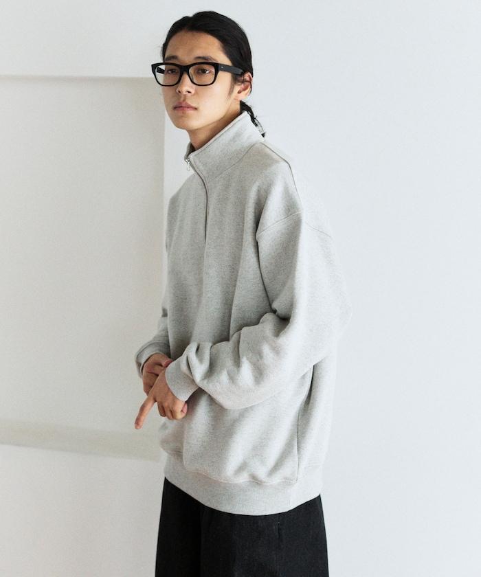 COMFORT HEATHER 復古風格加絨半拉鍊衛衣