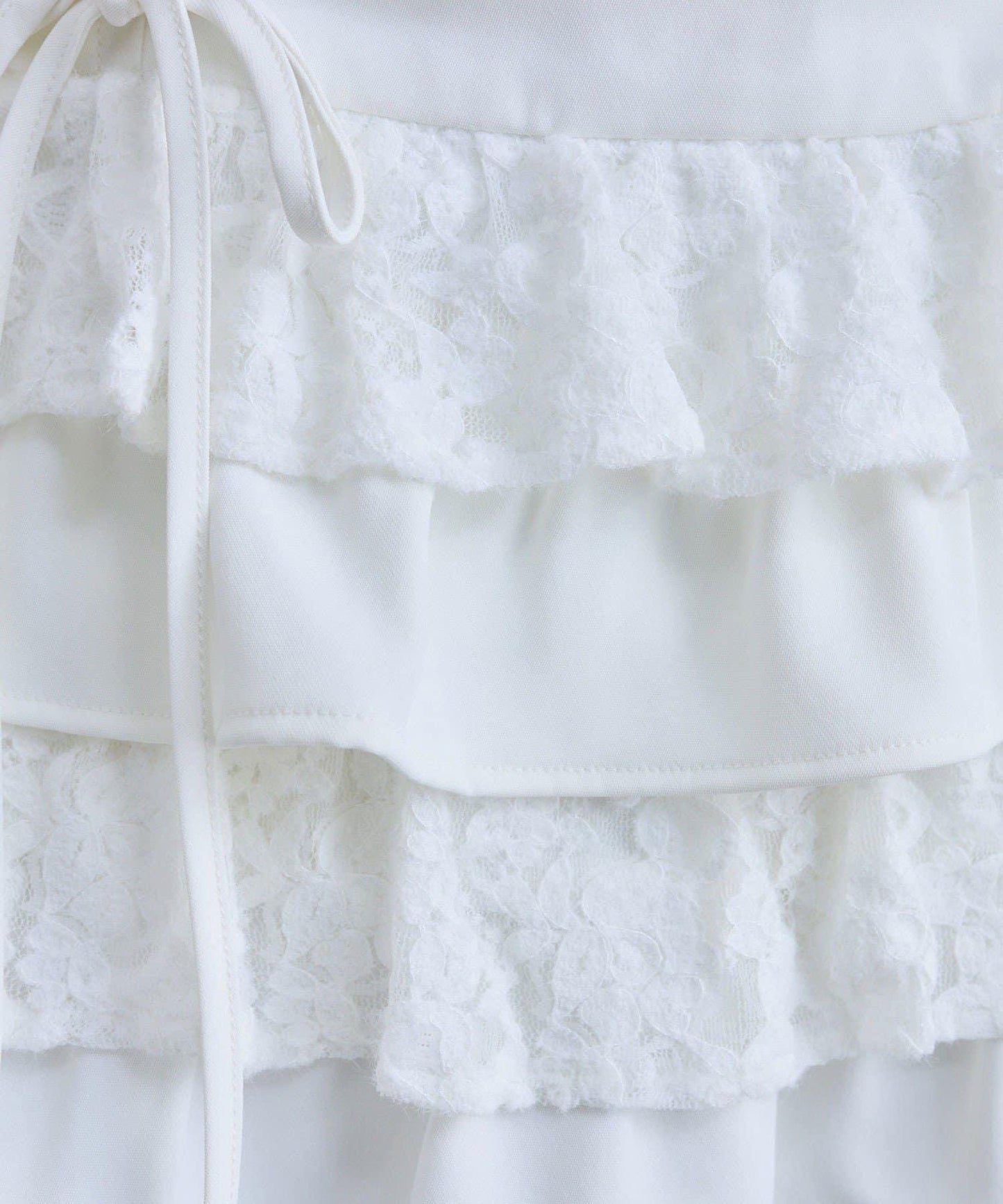 收腰抽繩層疊半身裙