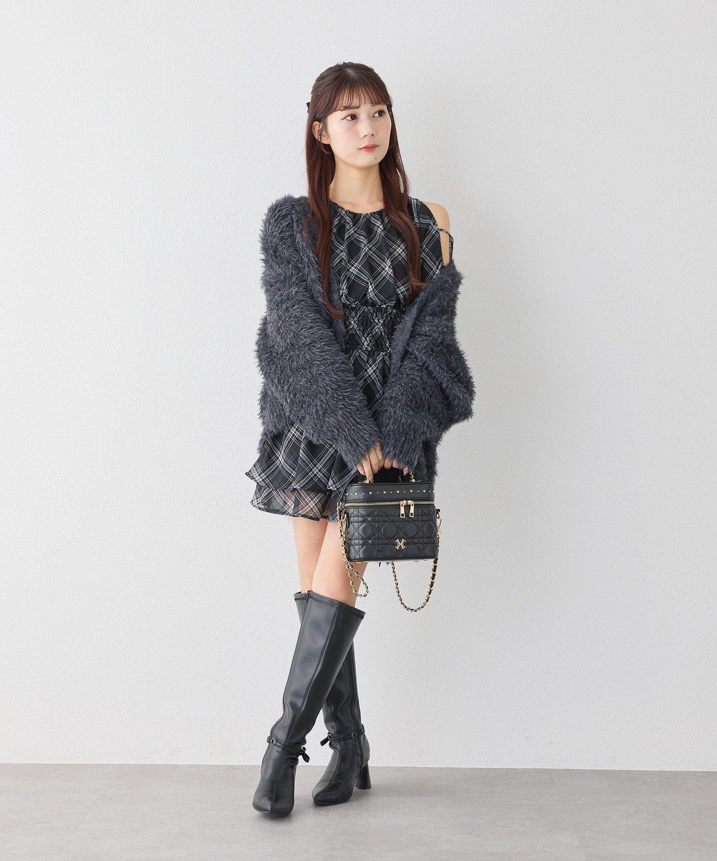 【套裝優惠商品】露肩褶皺長款上衣