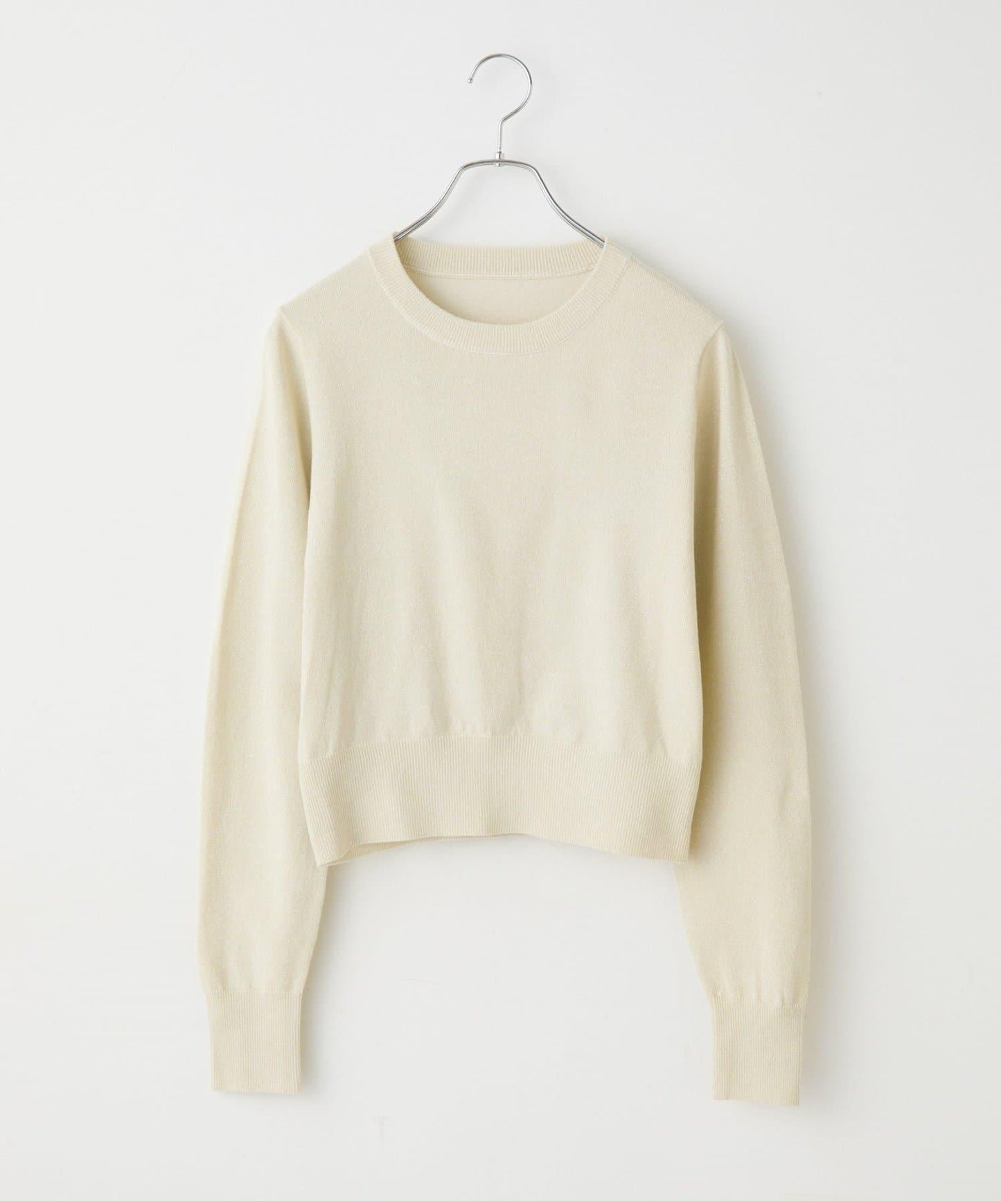 亮片圓領針織上衣