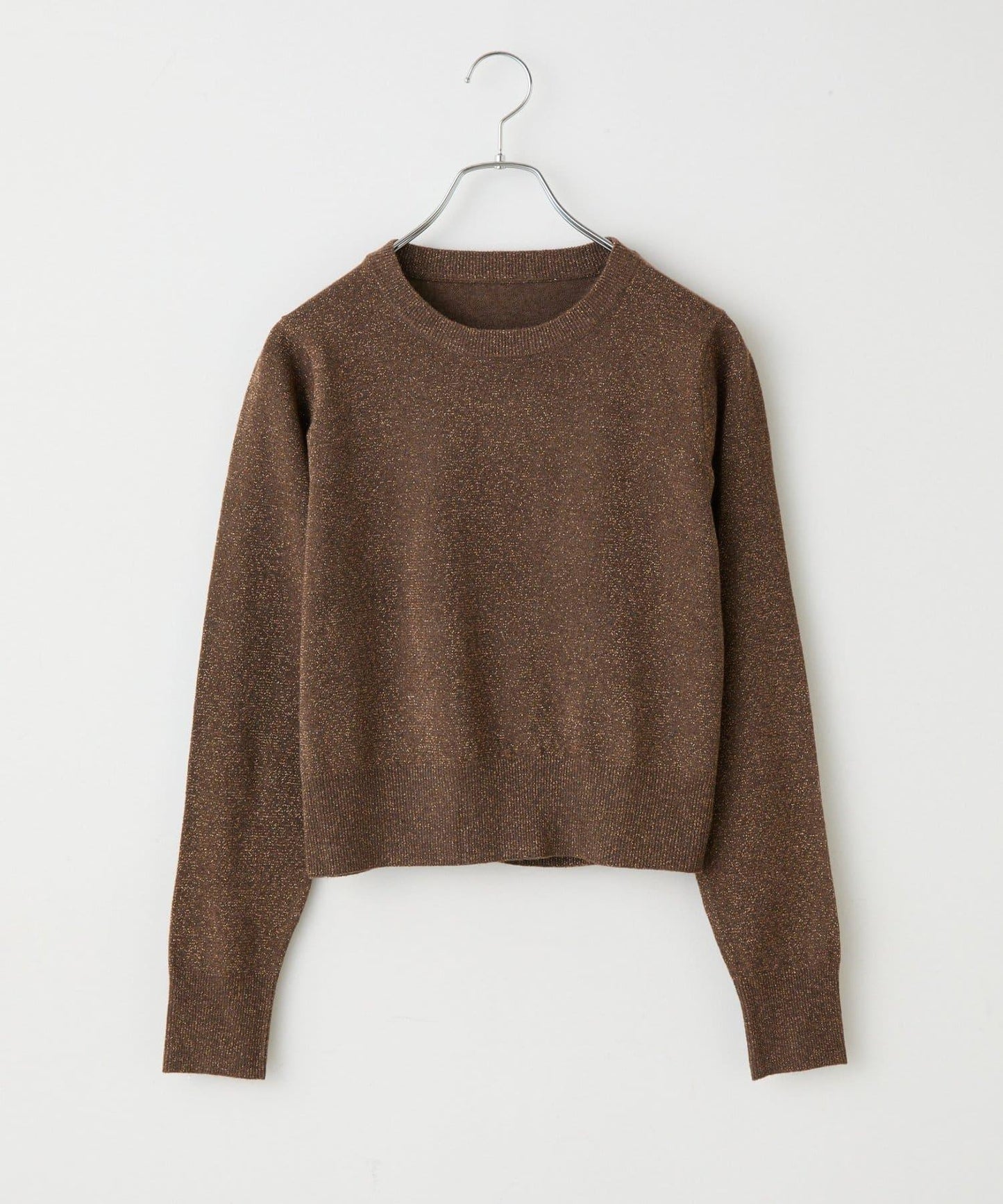 亮片圓領針織上衣