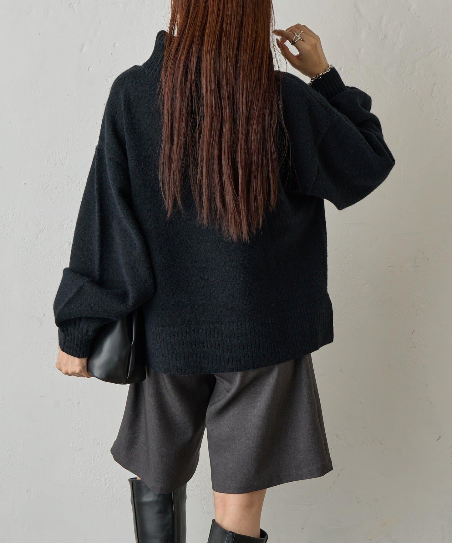 寬鬆柔軟高領針織衫