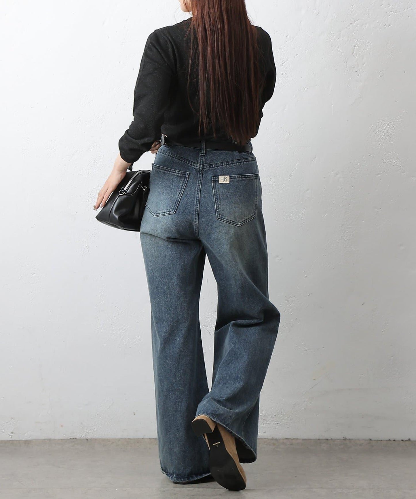 亮片圓領針織上衣