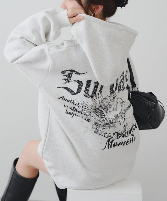 天使印花加絨衛衣