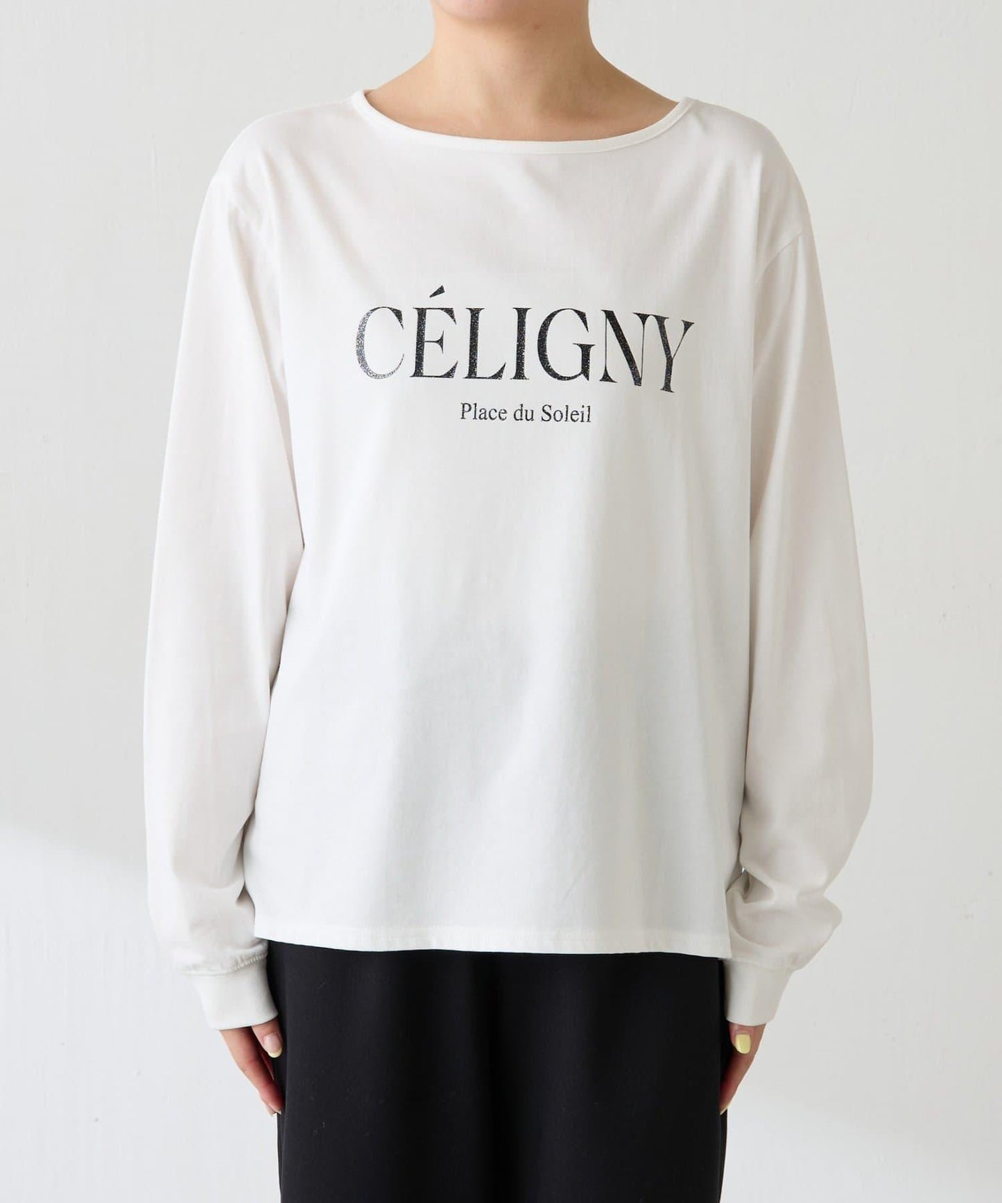 亮片字母長袖T恤/疊穿單品