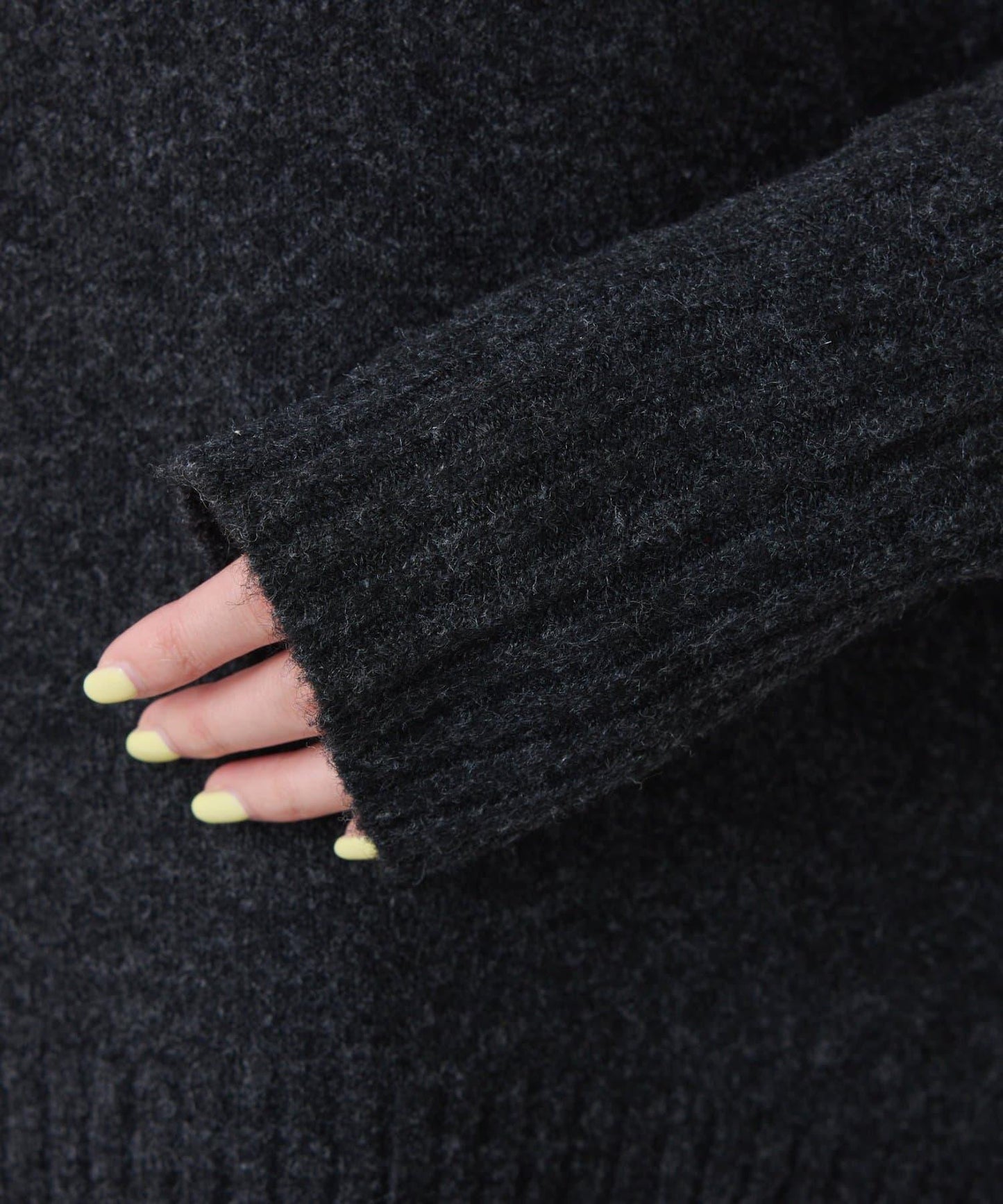 【可水洗針織】羊毛混紡開叉高領針織衫