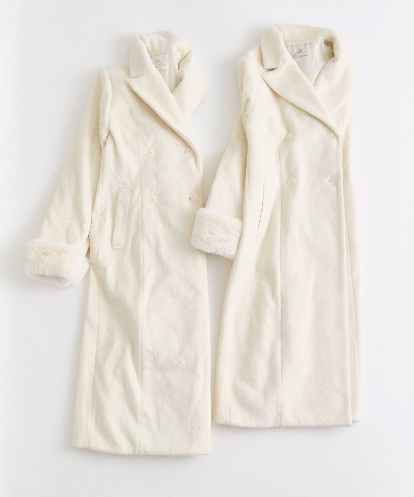 【Belle Charme】修身腰部毛絨裝飾大衣