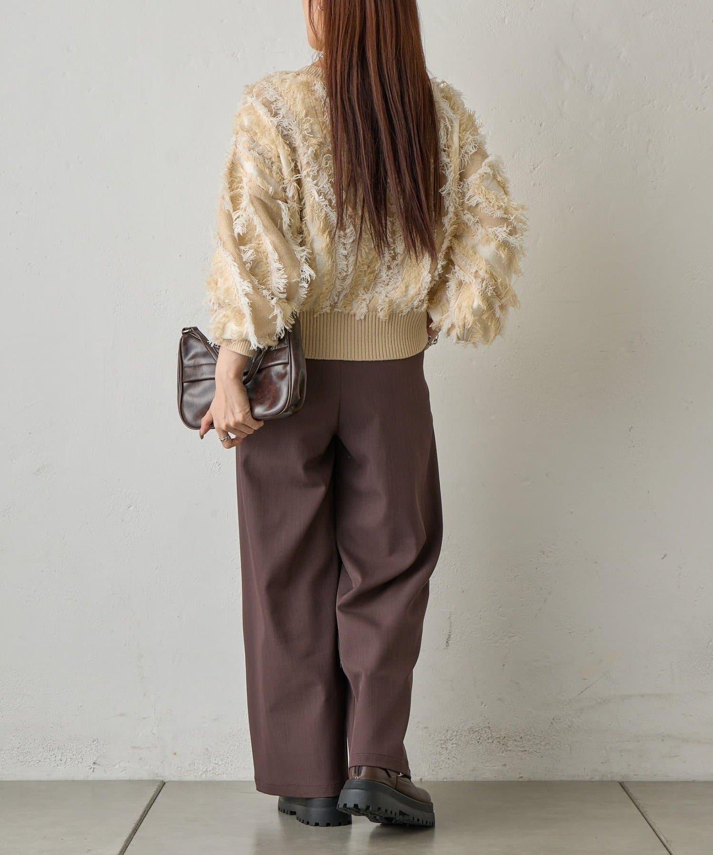 流蘇提花針織套頭衫