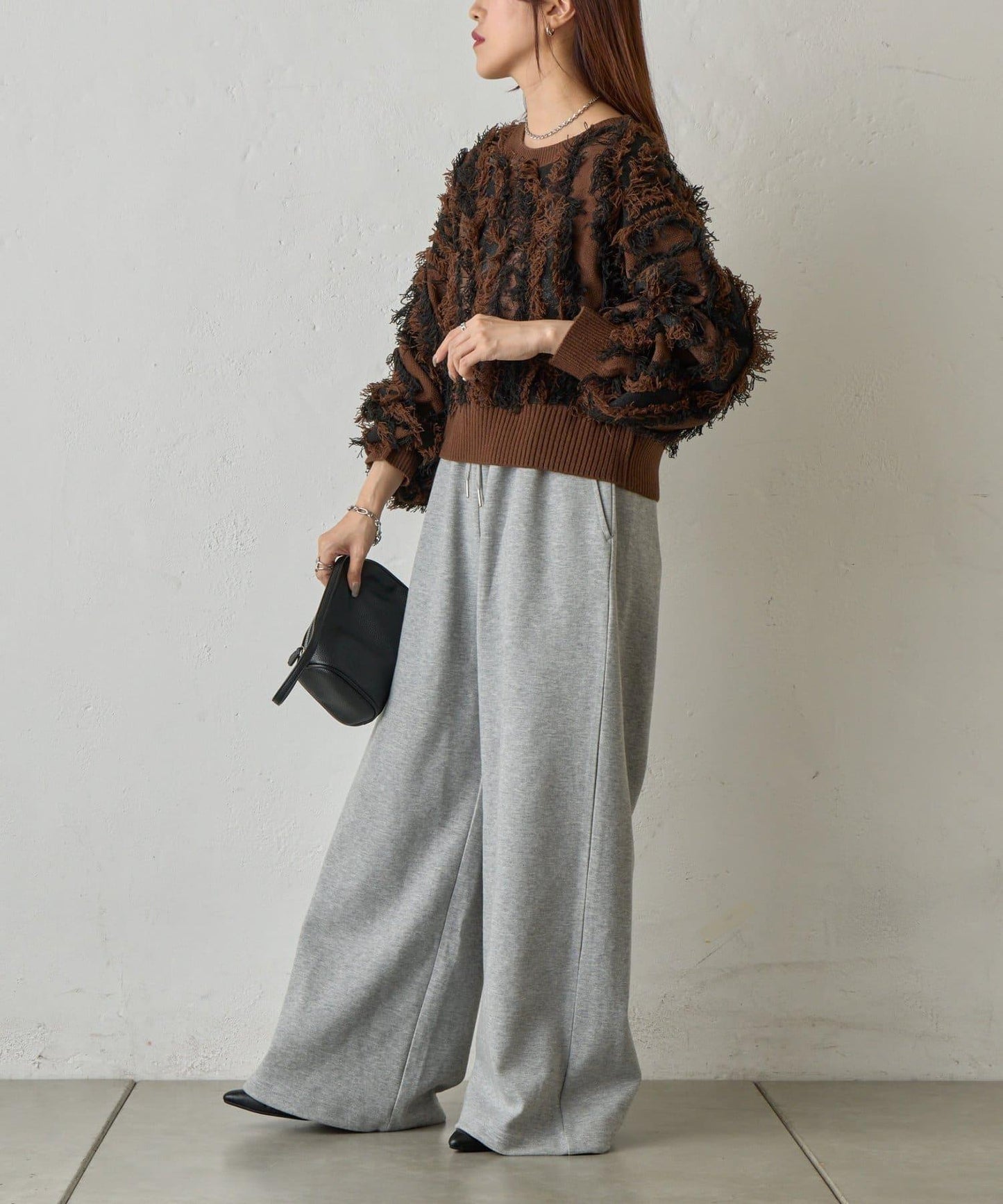 流蘇提花針織套頭衫