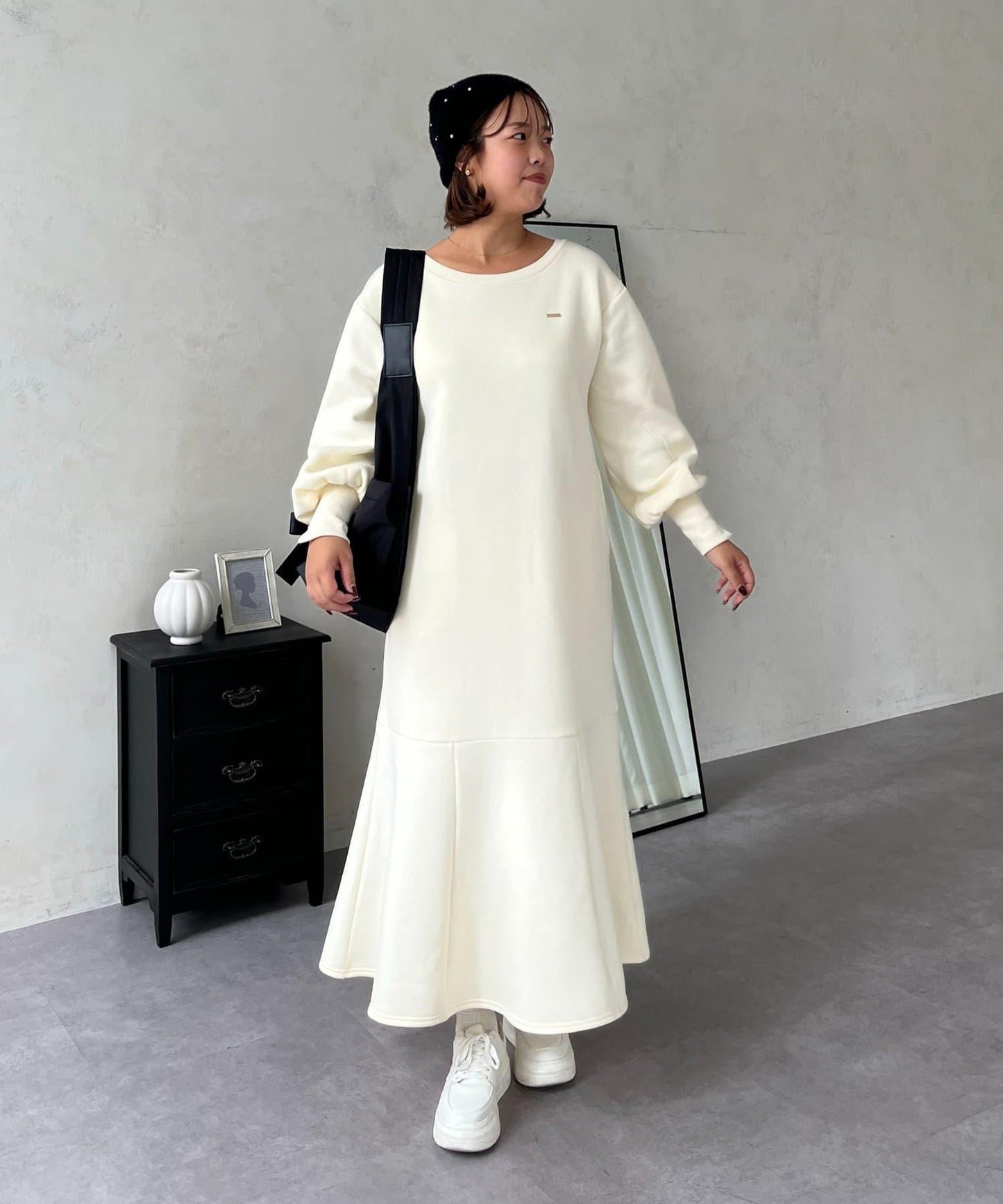【SAPON】船領加絨衛衣連衣裙