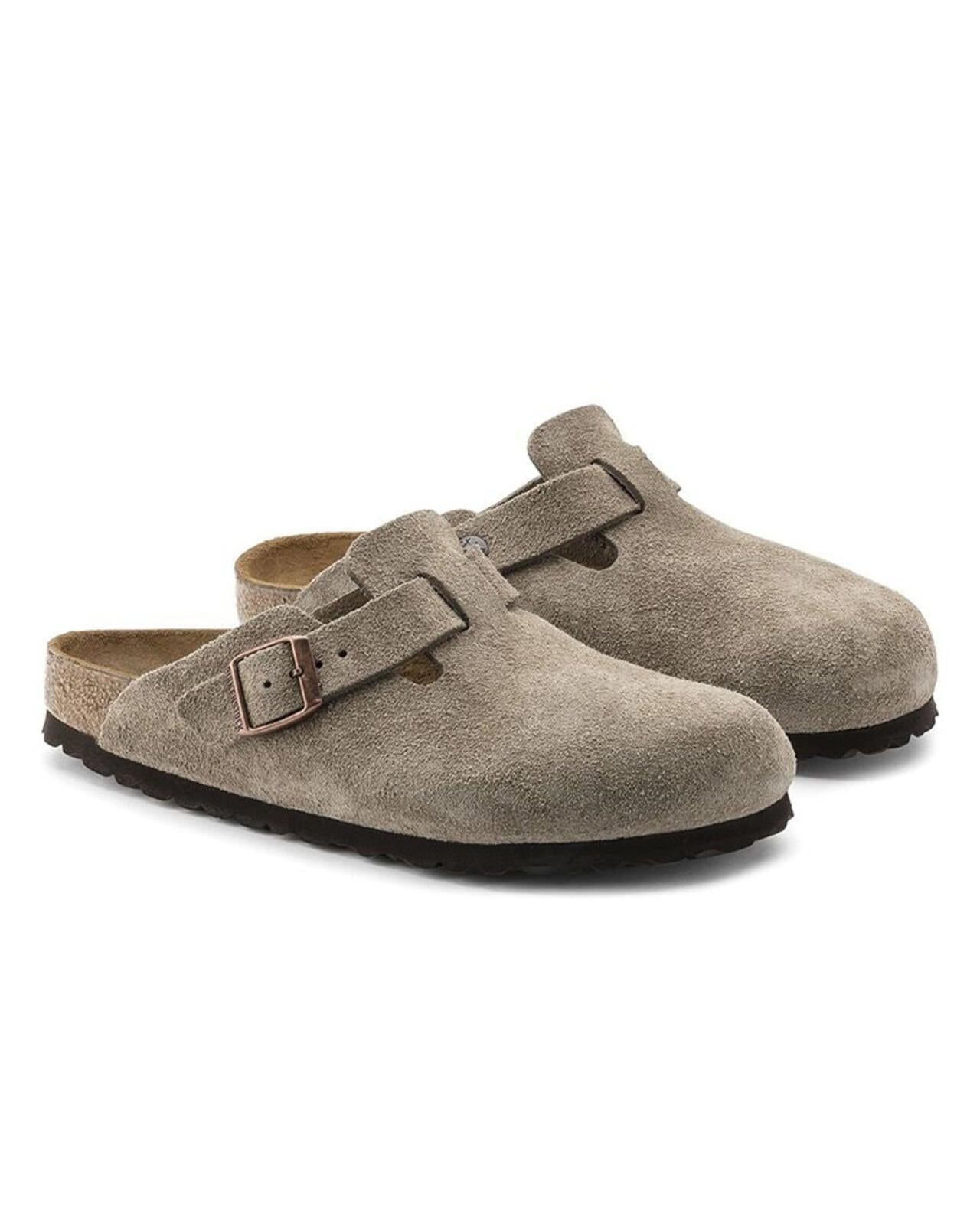 BIRKENSTOCK/BOSTON/麂皮皮革 - 淺褐色
