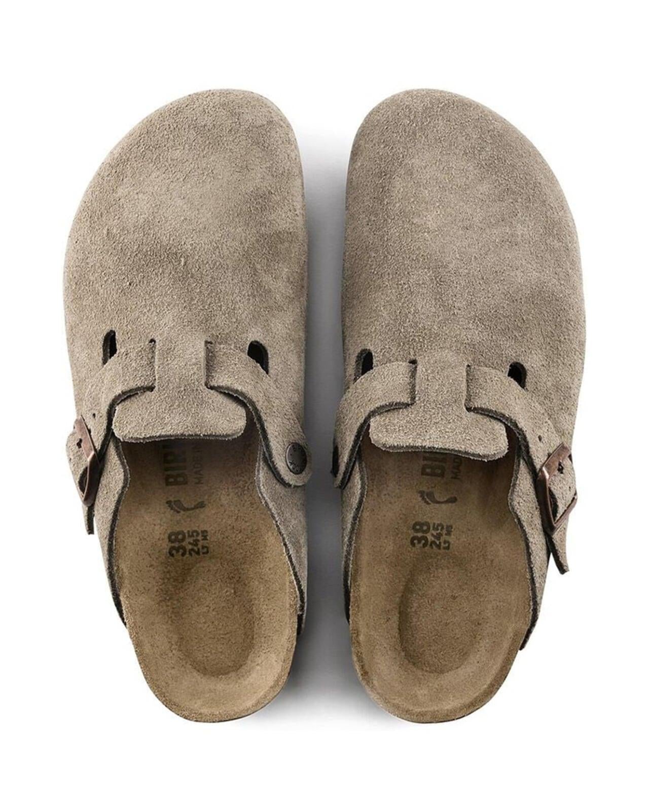 BIRKENSTOCK/BOSTON/麂皮皮革 - 淺褐色