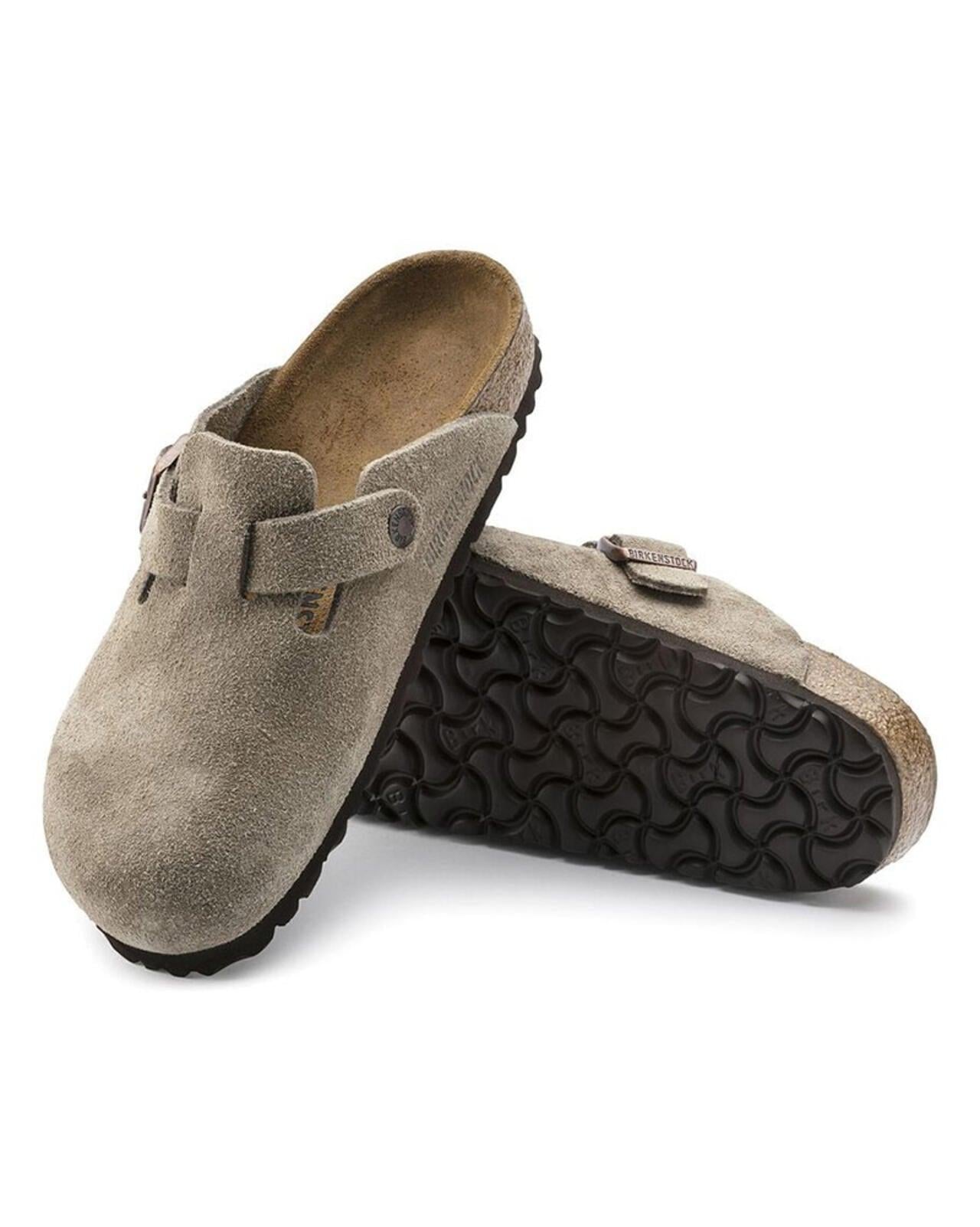 BIRKENSTOCK/BOSTON/麂皮皮革 - 淺褐色