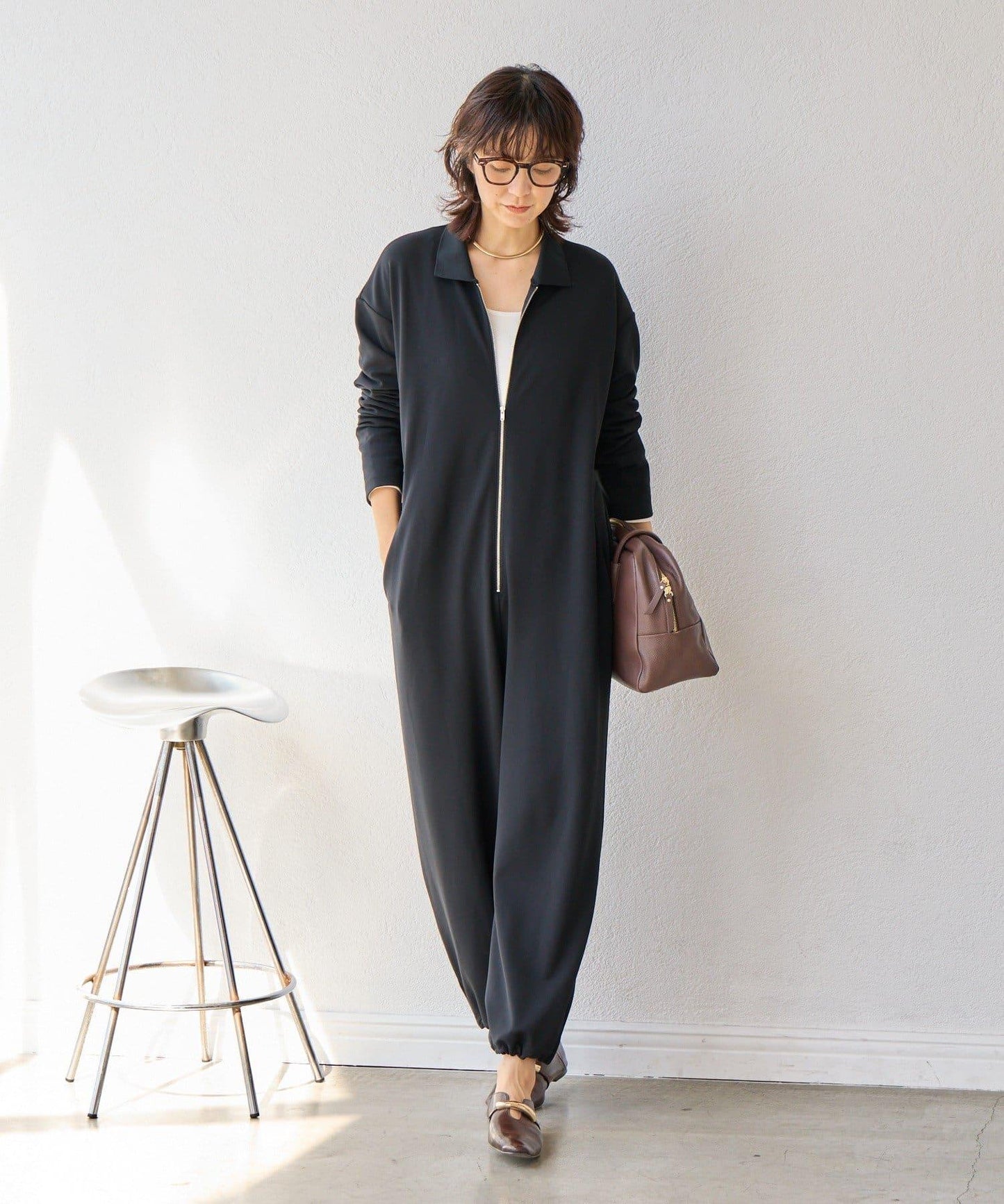 【舒適穿著】翻領連體衣