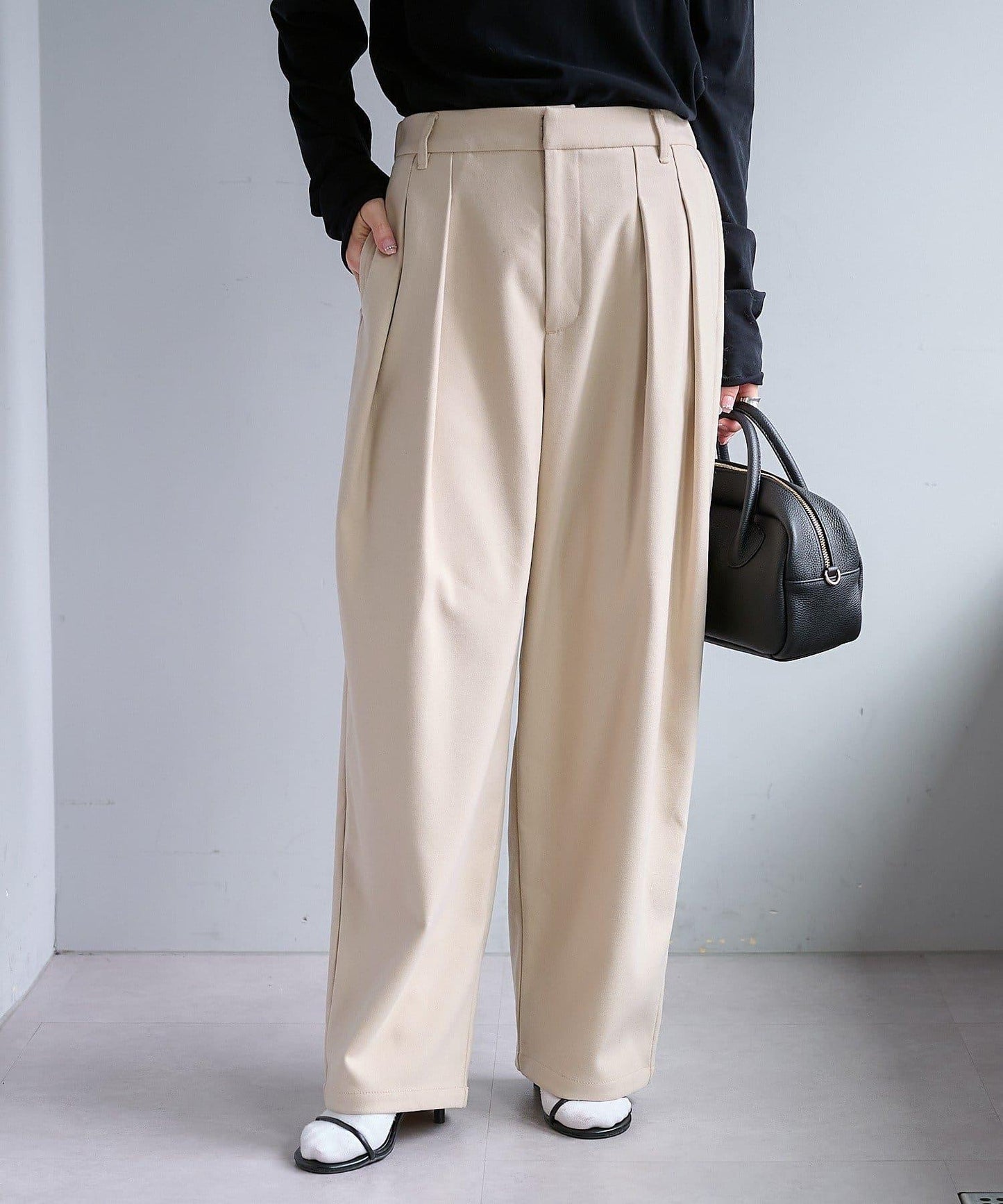 【2尺碼可選/網紅企劃】雙褶加絨西裝褲