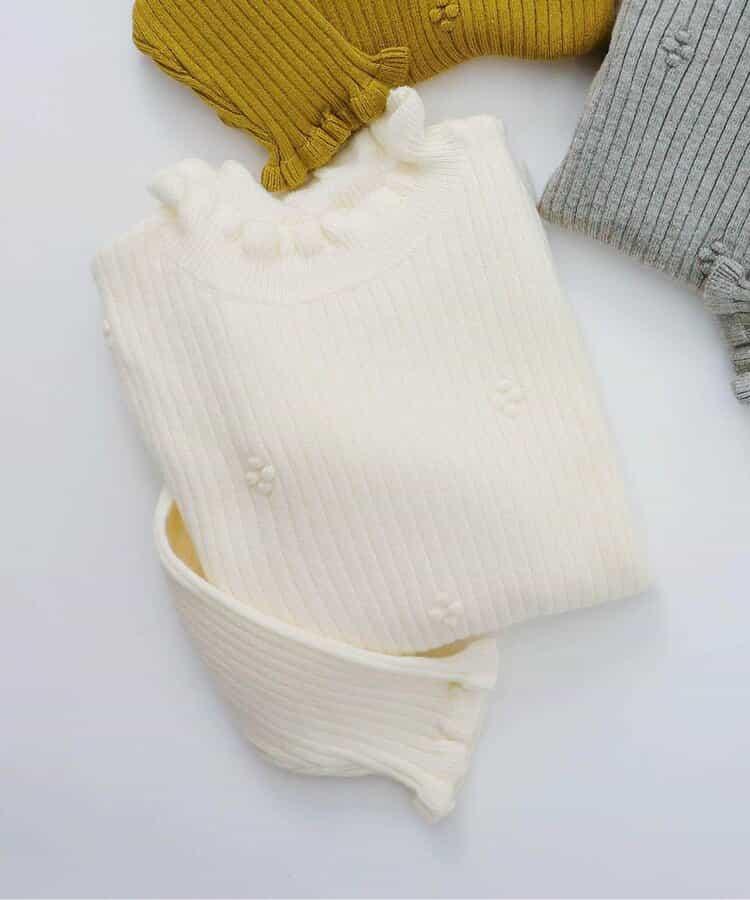 荷葉邊羅紋針織衫_可機洗